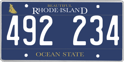 RI license plate 492234