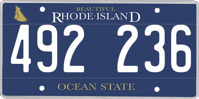 RI license plate 492236