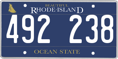 RI license plate 492238