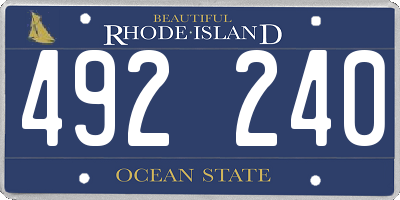 RI license plate 492240