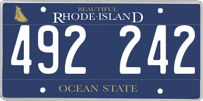 RI license plate 492242