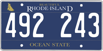 RI license plate 492243