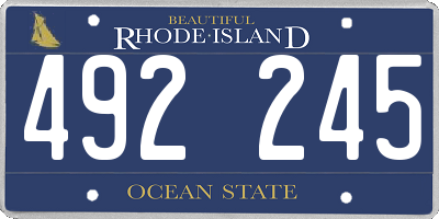 RI license plate 492245