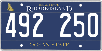 RI license plate 492250