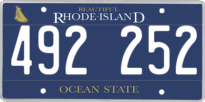 RI license plate 492252
