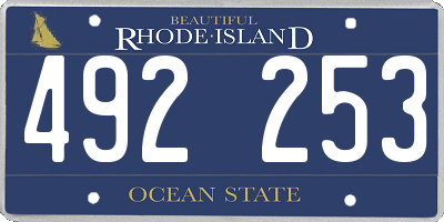 RI license plate 492253