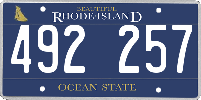 RI license plate 492257