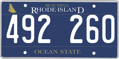 RI license plate 492260
