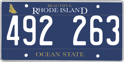 RI license plate 492263