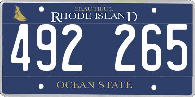 RI license plate 492265