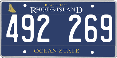 RI license plate 492269