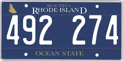 RI license plate 492274