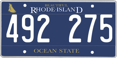 RI license plate 492275