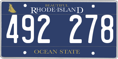 RI license plate 492278