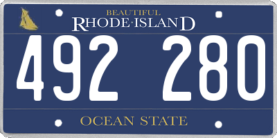 RI license plate 492280