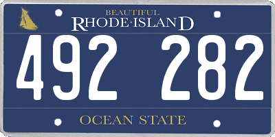 RI license plate 492282