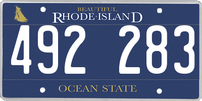 RI license plate 492283