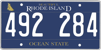 RI license plate 492284