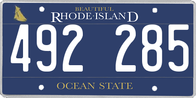 RI license plate 492285