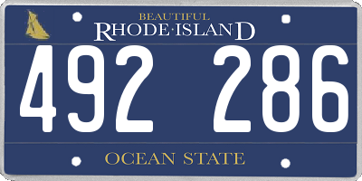 RI license plate 492286