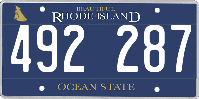 RI license plate 492287