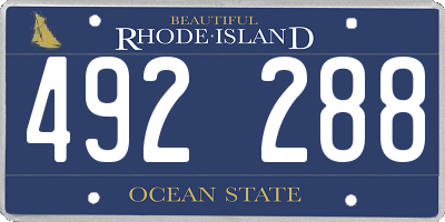 RI license plate 492288