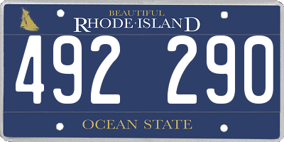 RI license plate 492290