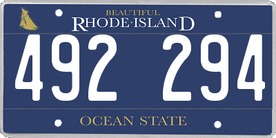 RI license plate 492294