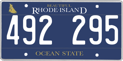 RI license plate 492295