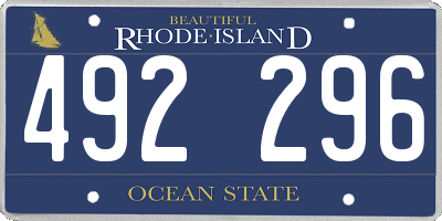 RI license plate 492296