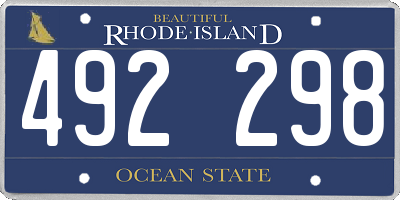 RI license plate 492298