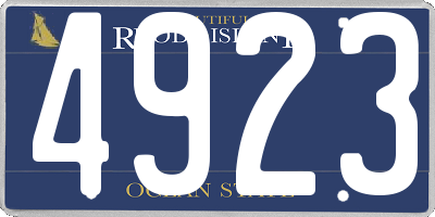RI license plate 4923