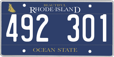 RI license plate 492301