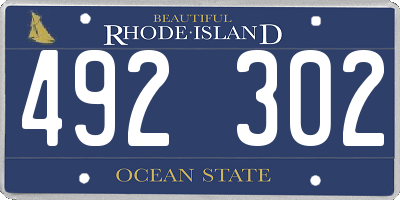 RI license plate 492302