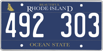 RI license plate 492303