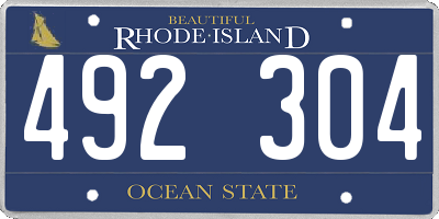 RI license plate 492304