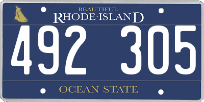 RI license plate 492305