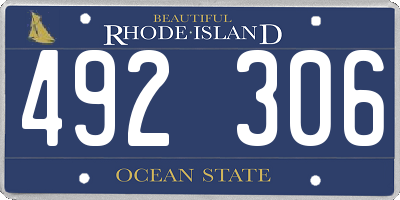 RI license plate 492306
