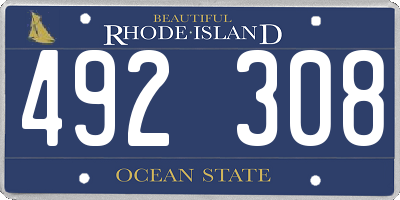 RI license plate 492308