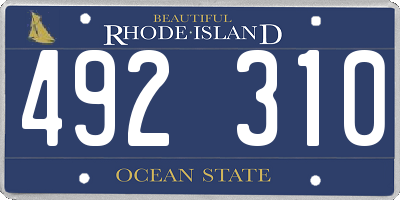 RI license plate 492310
