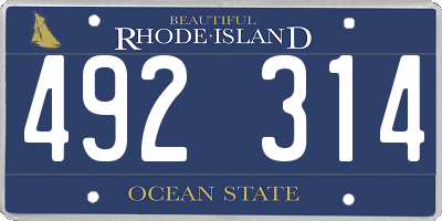 RI license plate 492314