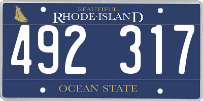 RI license plate 492317