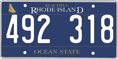 RI license plate 492318
