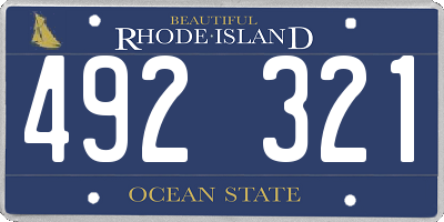 RI license plate 492321