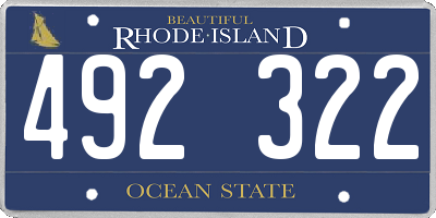 RI license plate 492322
