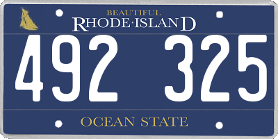 RI license plate 492325