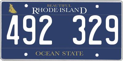 RI license plate 492329