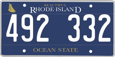 RI license plate 492332
