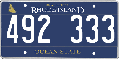 RI license plate 492333
