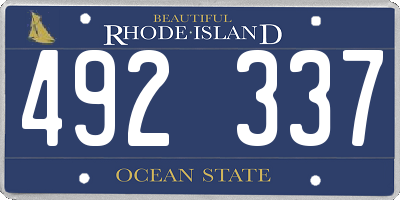 RI license plate 492337
